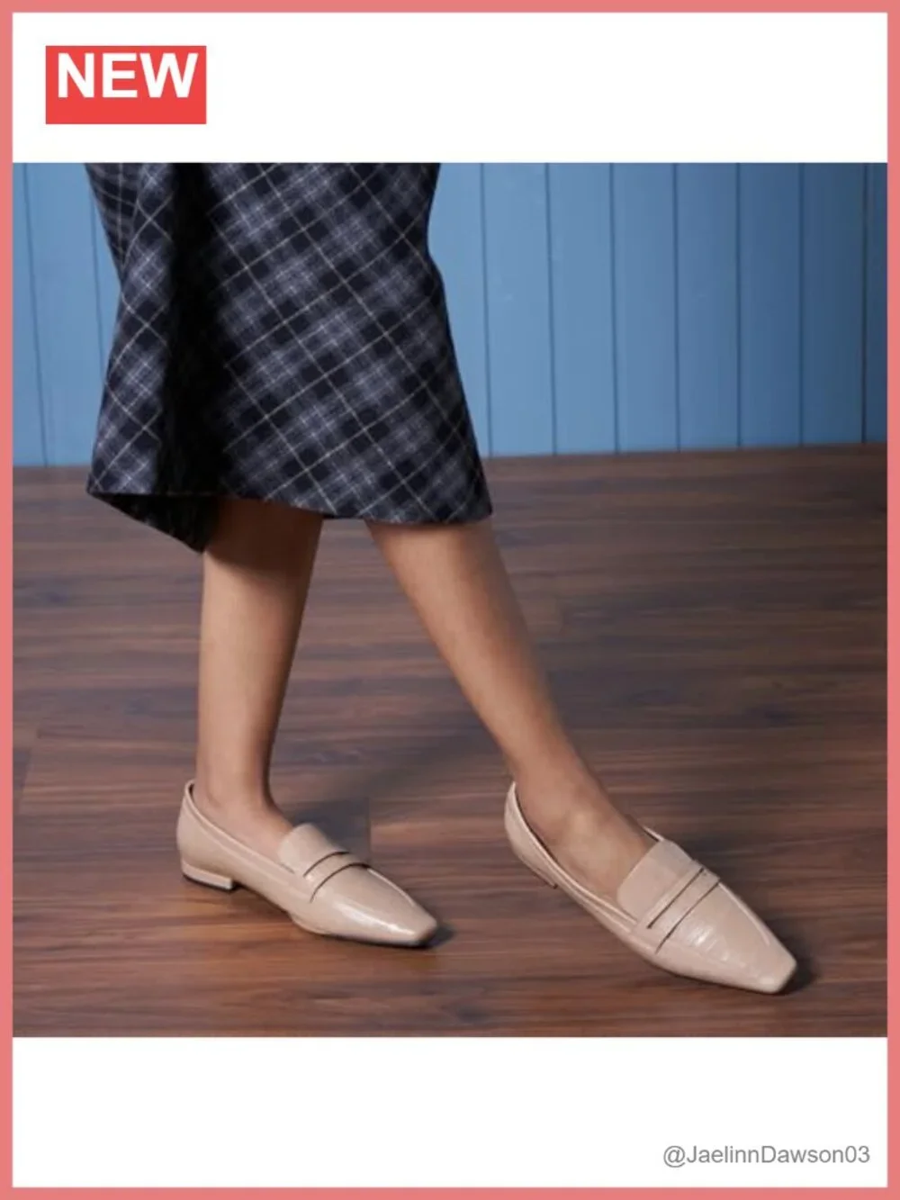 Women's Penny Loafers Slip On Square Toe Flat Shoes with Memory Foam